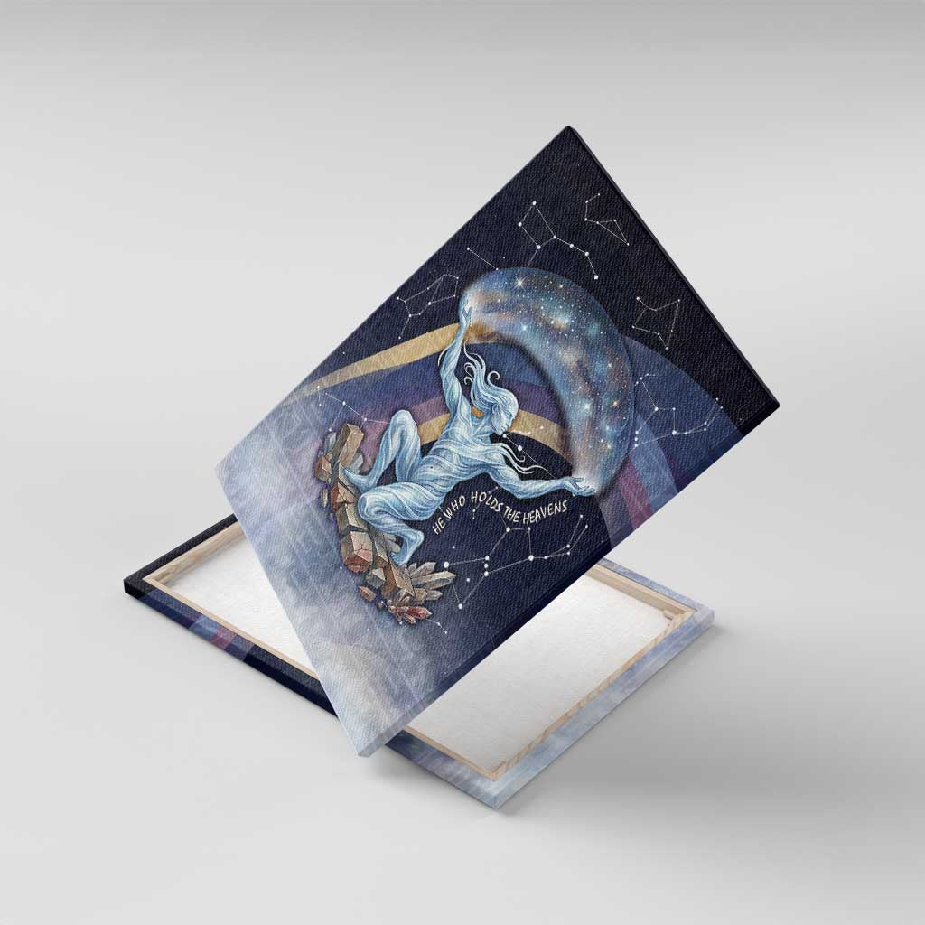 Shu Celestial Constellations Canvas Wall Art Rainbow Ancient Egyptian Sky Deity Theme