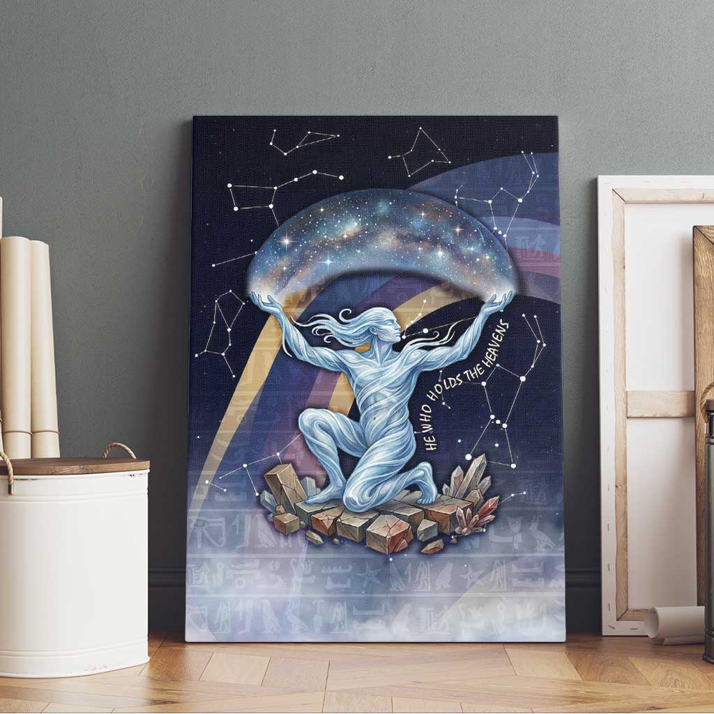 Shu Celestial Constellations Canvas Wall Art Rainbow Ancient Egyptian Sky Deity Theme