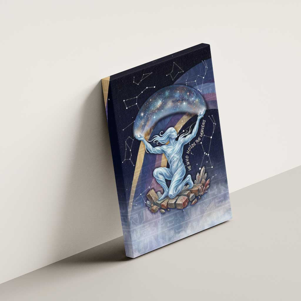 Shu Celestial Constellations Canvas Wall Art Rainbow Ancient Egyptian Sky Deity Theme