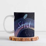 Shu Celestial Constellations Ceramic Mug Rainbow Ancient Egyptian Sky Deity Theme