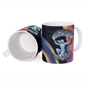 Shu Celestial Constellations Ceramic Mug Rainbow Ancient Egyptian Sky Deity Theme
