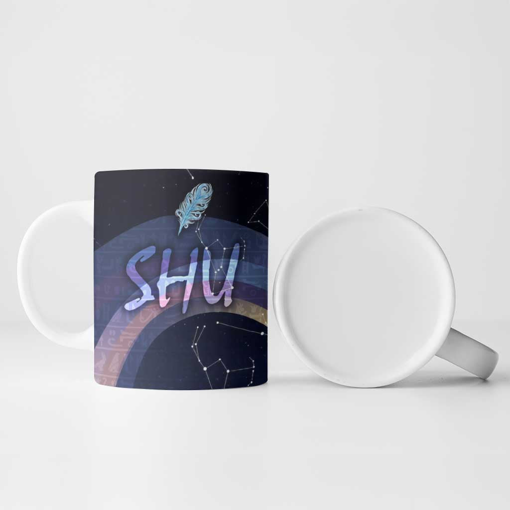 Shu Celestial Constellations Ceramic Mug Rainbow Ancient Egyptian Sky Deity Theme