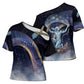 Shu Celestial Constellations Cross Shoulder Shirt Rainbow Ancient Egyptian Sky Deity Theme