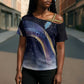 Shu Celestial Constellations Cross Shoulder Shirt Rainbow Ancient Egyptian Sky Deity Theme
