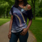Shu Celestial Constellations Cross Shoulder Shirt Rainbow Ancient Egyptian Sky Deity Theme