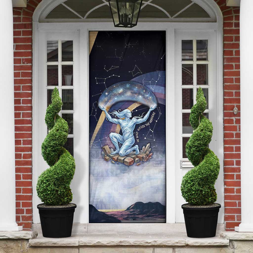 Shu Celestial Constellations Door Cover Rainbow Ancient Egyptian Sky Deity Theme