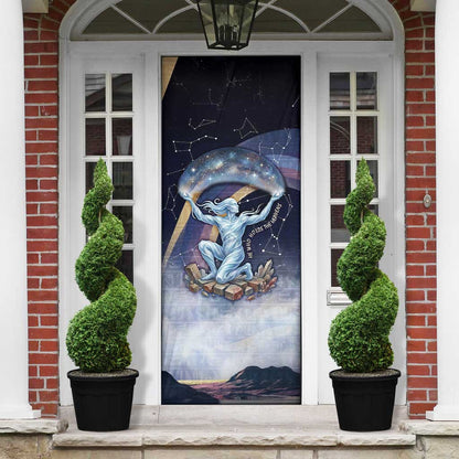 Shu Celestial Constellations Door Cover Rainbow Ancient Egyptian Sky Deity Theme