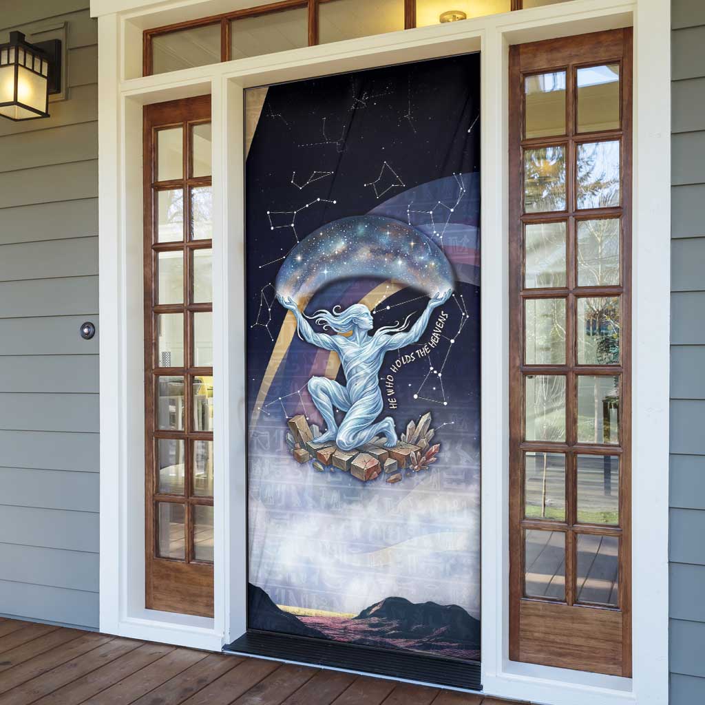 Shu Celestial Constellations Door Cover Rainbow Ancient Egyptian Sky Deity Theme