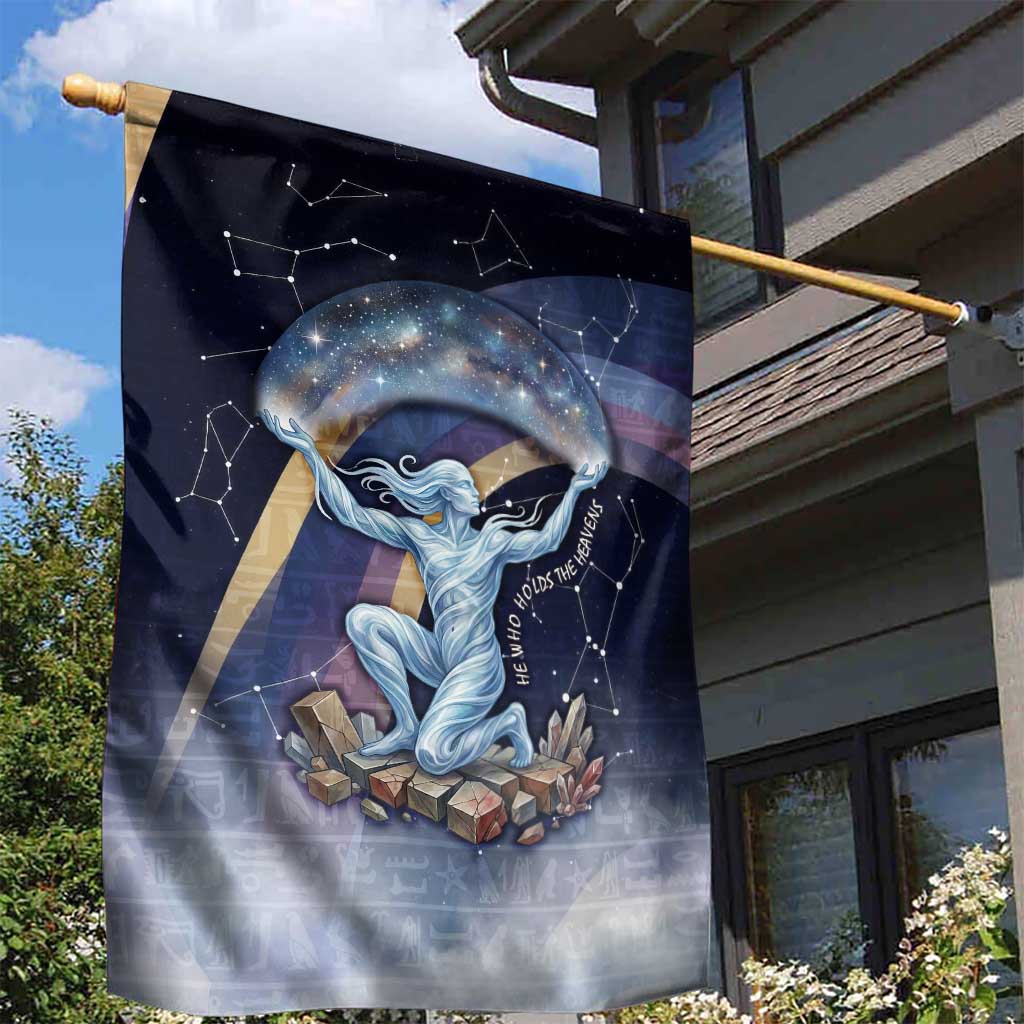 Shu Celestial Constellations Garden Flag Rainbow Ancient Egyptian Sky Deity Theme