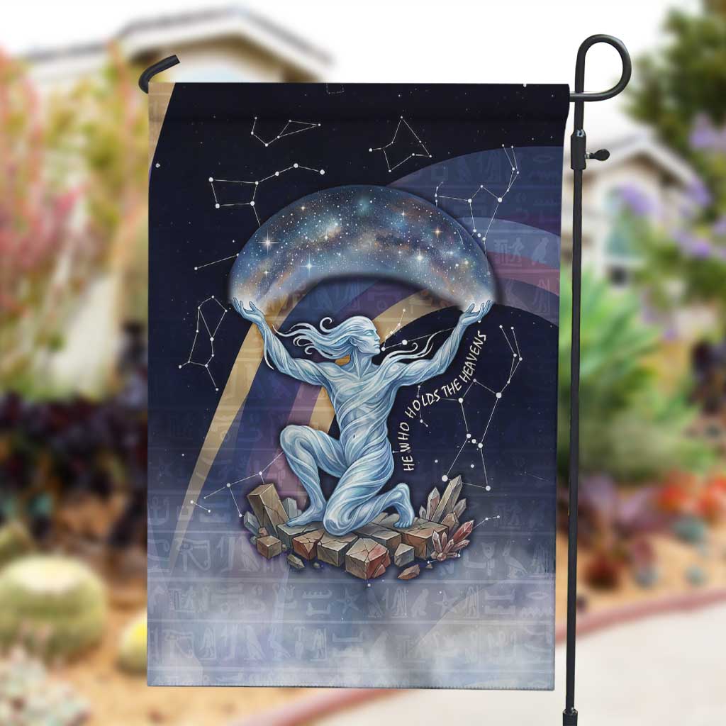 Shu Celestial Constellations Garden Flag Rainbow Ancient Egyptian Sky Deity Theme