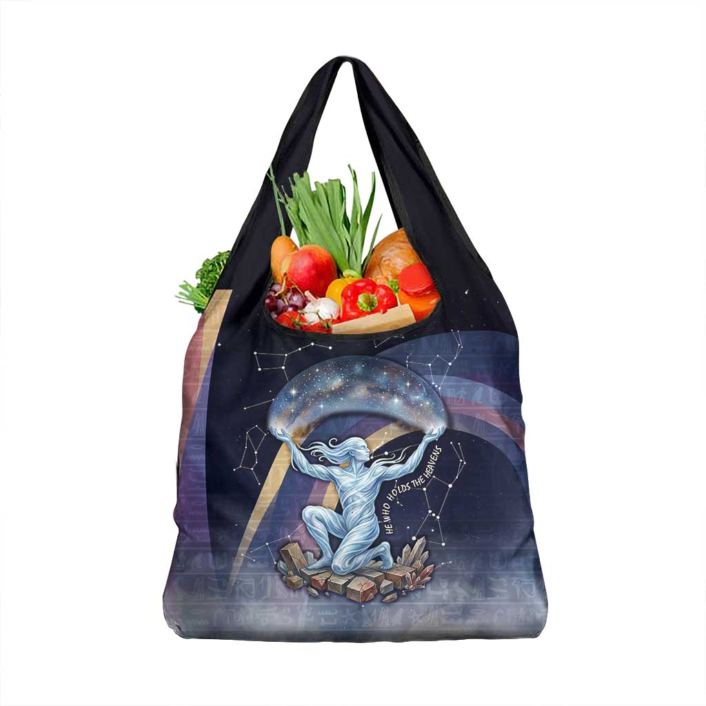 Shu Celestial Constellations Grocery Bag Rainbow Ancient Egyptian Sky Deity Theme