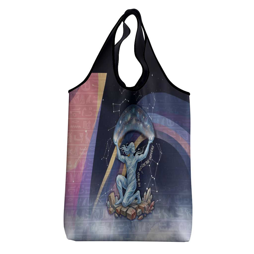Shu Celestial Constellations Grocery Bag Rainbow Ancient Egyptian Sky Deity Theme