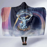 Shu Celestial Constellations Hooded Blanket Rainbow Ancient Egyptian Sky Deity Theme