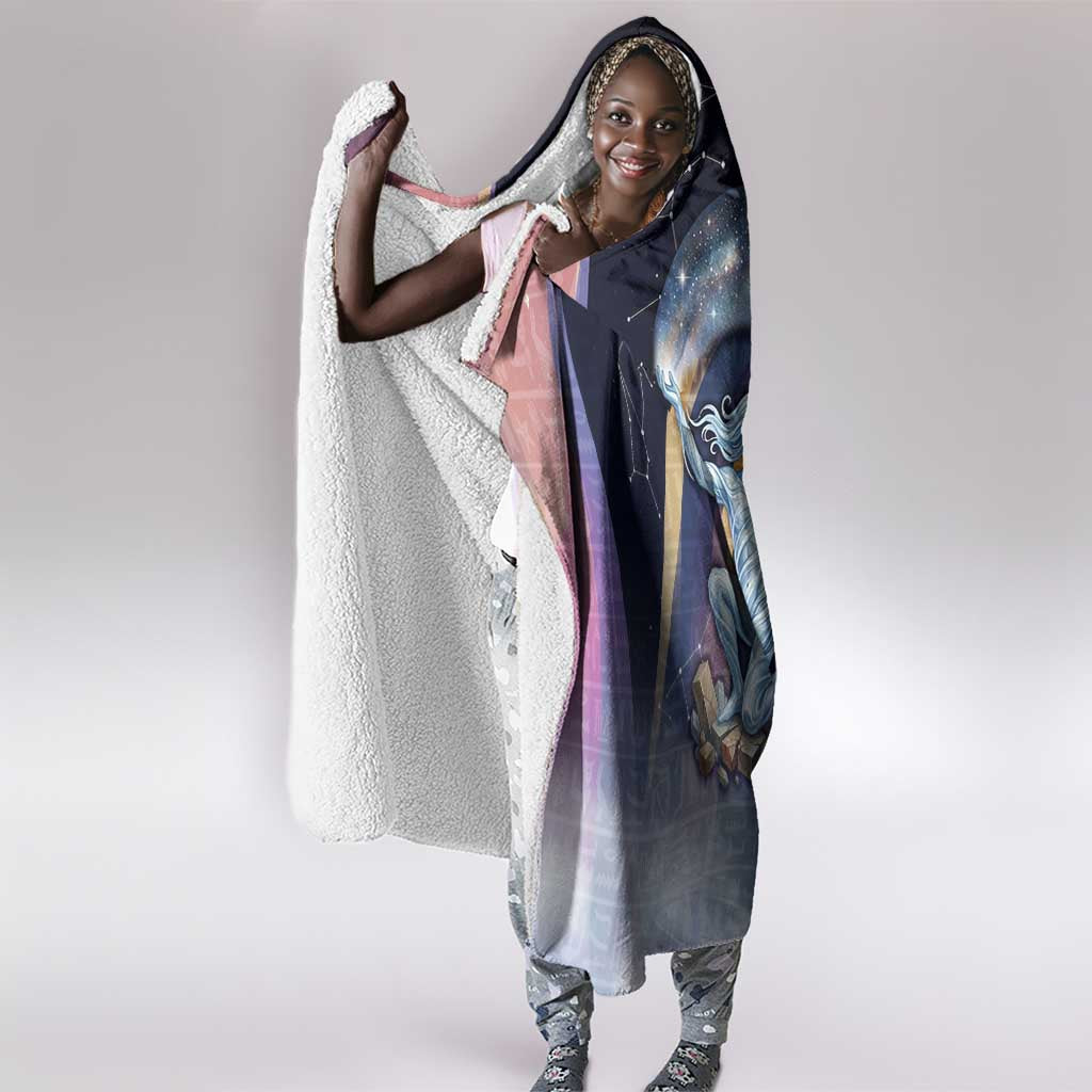 Shu Celestial Constellations Hooded Blanket Rainbow Ancient Egyptian Sky Deity Theme