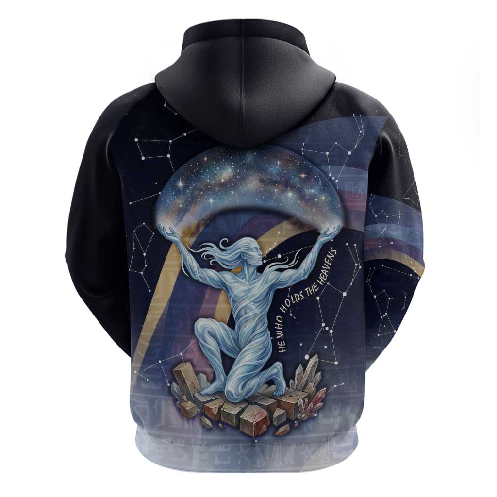 Shu Celestial Constellations Hoodie Rainbow Ancient Egyptian Sky Deity Theme