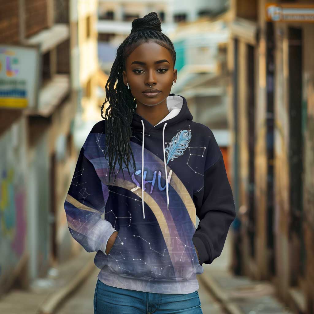 Shu Celestial Constellations Hoodie Rainbow Ancient Egyptian Sky Deity Theme