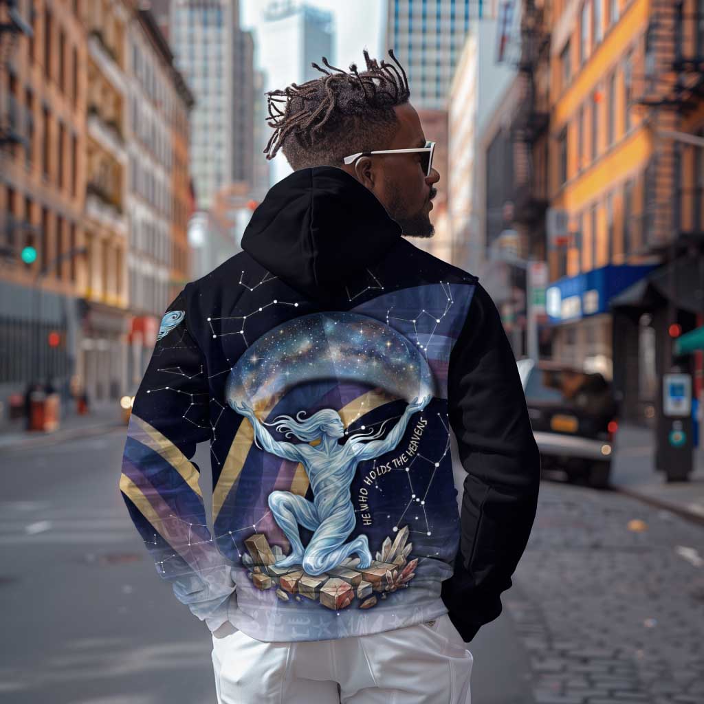 Shu Celestial Constellations Hoodie Rainbow Ancient Egyptian Sky Deity Theme