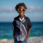 Shu Celestial Constellations Kid Hawaiian Shirt Rainbow Ancient Egyptian Sky Deity Theme