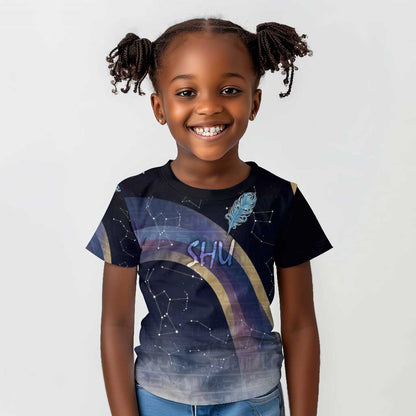 Shu Celestial Constellations Kid T shirt Rainbow Ancient Egyptian Sky Deity Theme