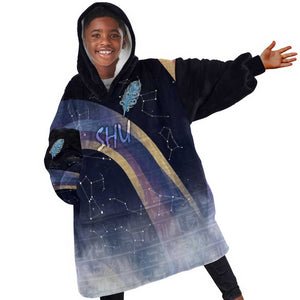 Shu Celestial Constellations Kid Wearable Blanket Hoodie Rainbow Ancient Egyptian Sky Deity Theme