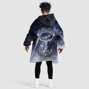 Shu Celestial Constellations Kid Wearable Blanket Hoodie Rainbow Ancient Egyptian Sky Deity Theme