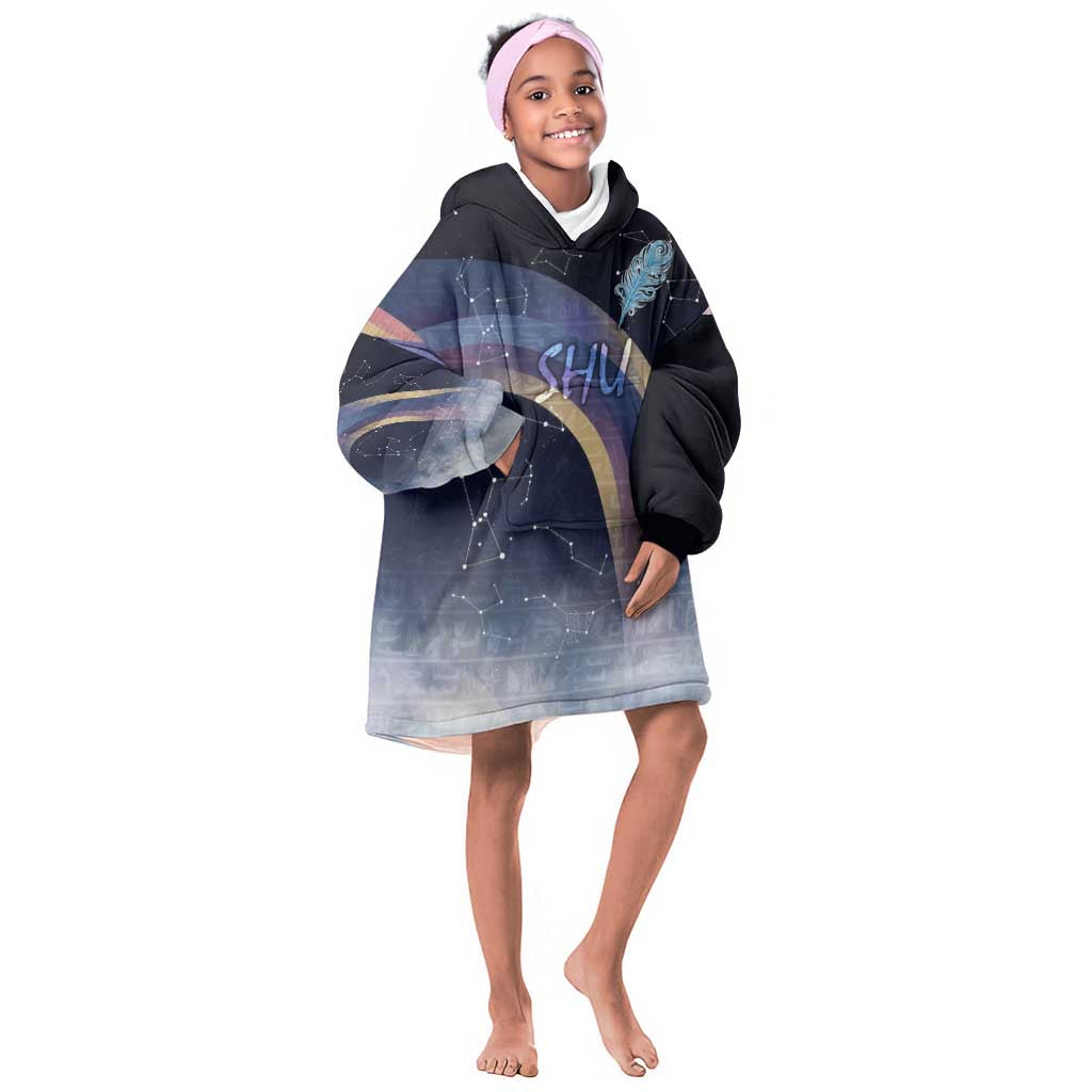 Shu Celestial Constellations Kid Wearable Blanket Hoodie Rainbow Ancient Egyptian Sky Deity Theme