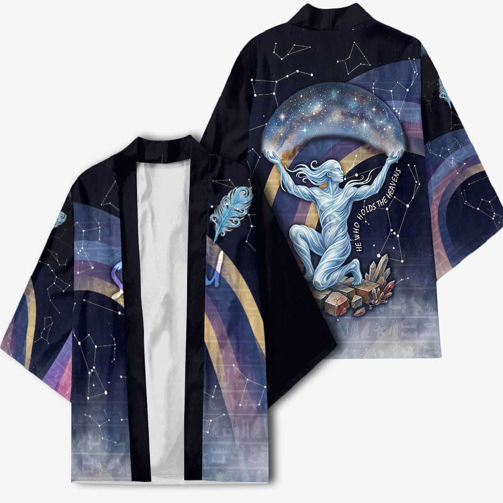 Shu Celestial Constellations Kimono Rainbow Ancient Egyptian Sky Deity Theme