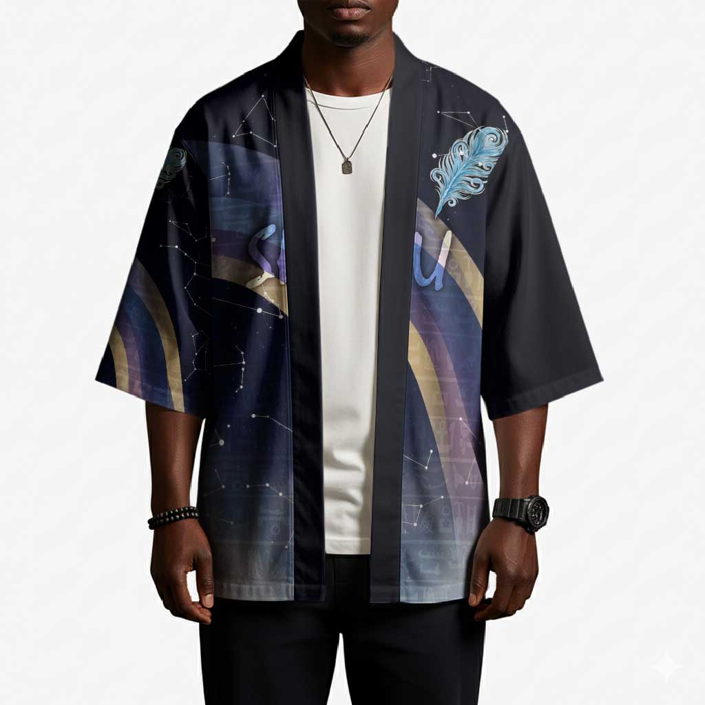 Shu Celestial Constellations Kimono Rainbow Ancient Egyptian Sky Deity Theme