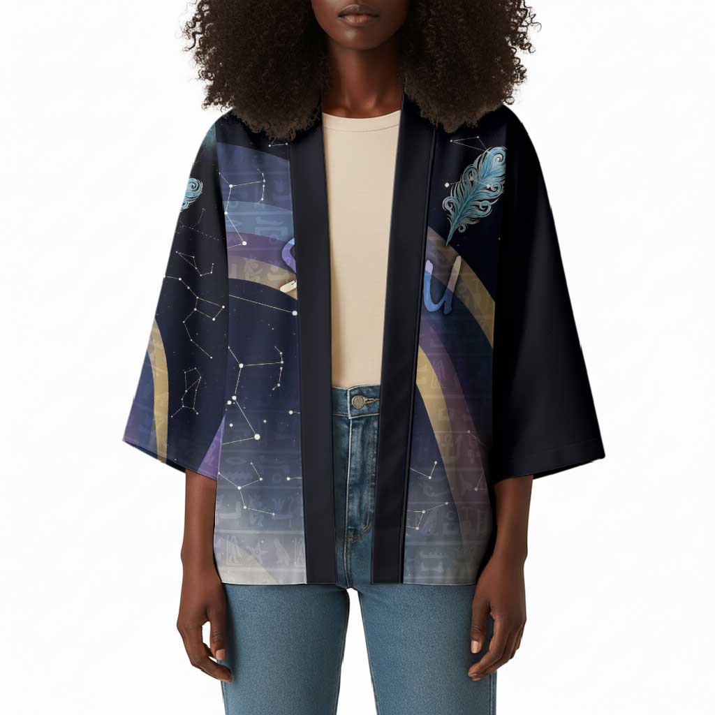 Shu Celestial Constellations Kimono Rainbow Ancient Egyptian Sky Deity Theme