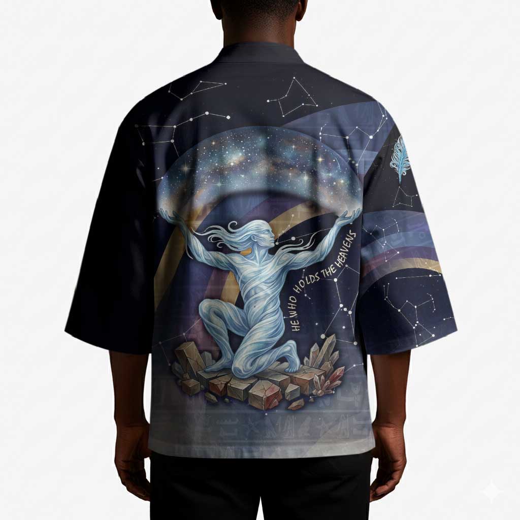 Shu Celestial Constellations Kimono Rainbow Ancient Egyptian Sky Deity Theme
