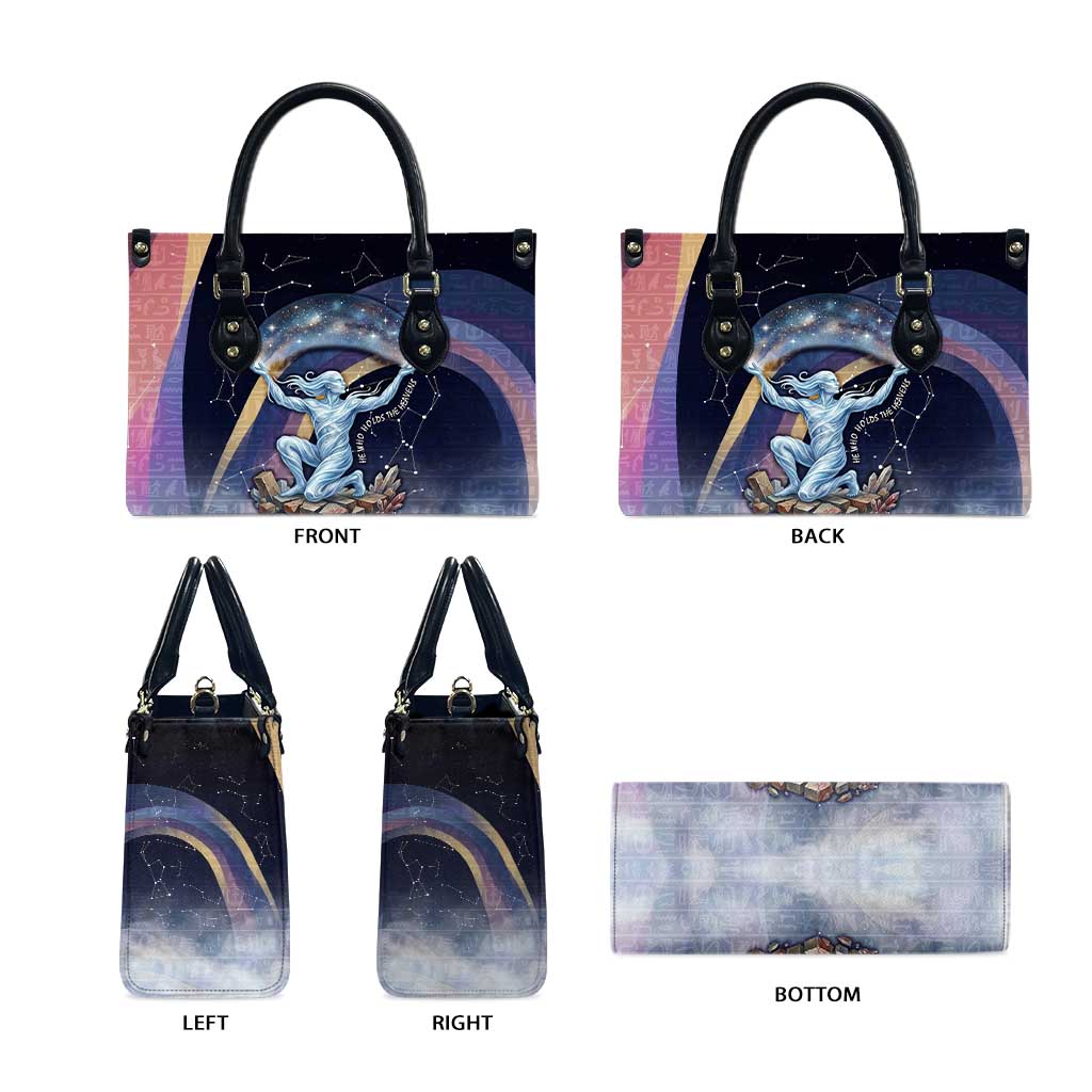 Shu Celestial Constellations Leather Bag Rainbow Ancient Egyptian Sky Deity Theme