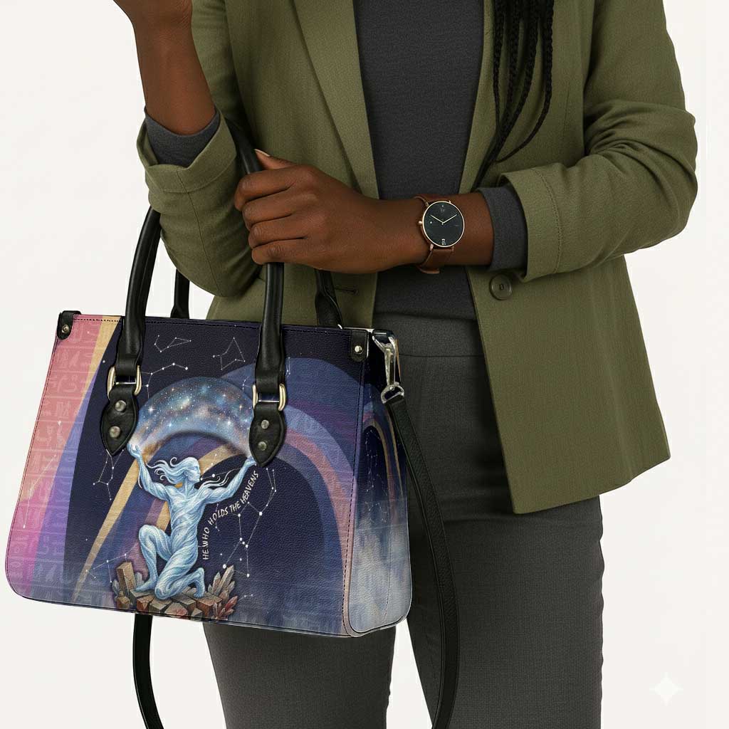 Shu Celestial Constellations Leather Bag Rainbow Ancient Egyptian Sky Deity Theme