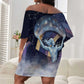 Shu Celestial Constellations Off Shoulder Short Dress Rainbow Ancient Egyptian Sky Deity Theme