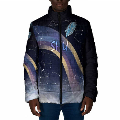 Shu Celestial Constellations Padded Jacket Rainbow Ancient Egyptian Sky Deity Theme
