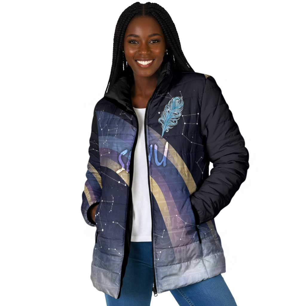 Shu Celestial Constellations Padded Jacket Rainbow Ancient Egyptian Sky Deity Theme
