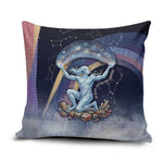 Shu Celestial Constellations Pillow Cover Rainbow Ancient Egyptian Sky Deity Theme