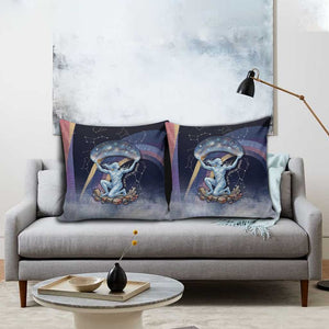 Shu Celestial Constellations Pillow Cover Rainbow Ancient Egyptian Sky Deity Theme