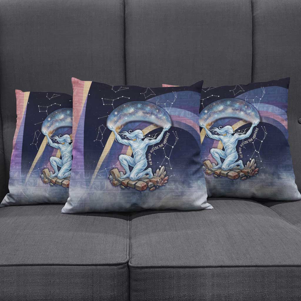 Shu Celestial Constellations Pillow Cover Rainbow Ancient Egyptian Sky Deity Theme