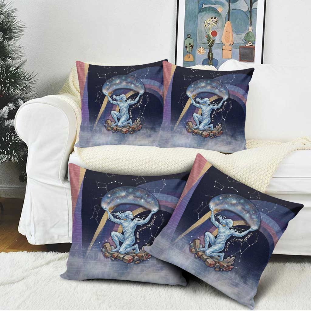 Shu Celestial Constellations Pillow Cover Rainbow Ancient Egyptian Sky Deity Theme