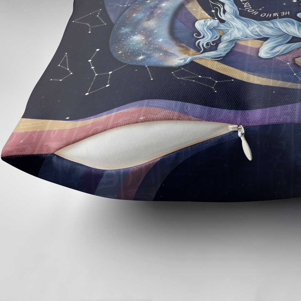 Shu Celestial Constellations Pillow Cover Rainbow Ancient Egyptian Sky Deity Theme