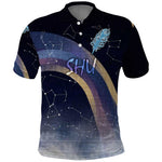 Shu Celestial Constellations Polo Shirt Rainbow Ancient Egyptian Sky Deity Theme
