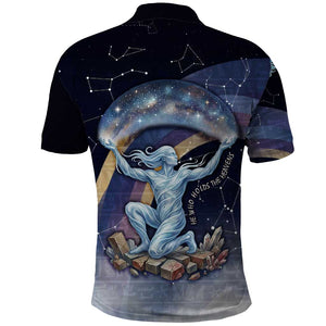 Shu Celestial Constellations Polo Shirt Rainbow Ancient Egyptian Sky Deity Theme