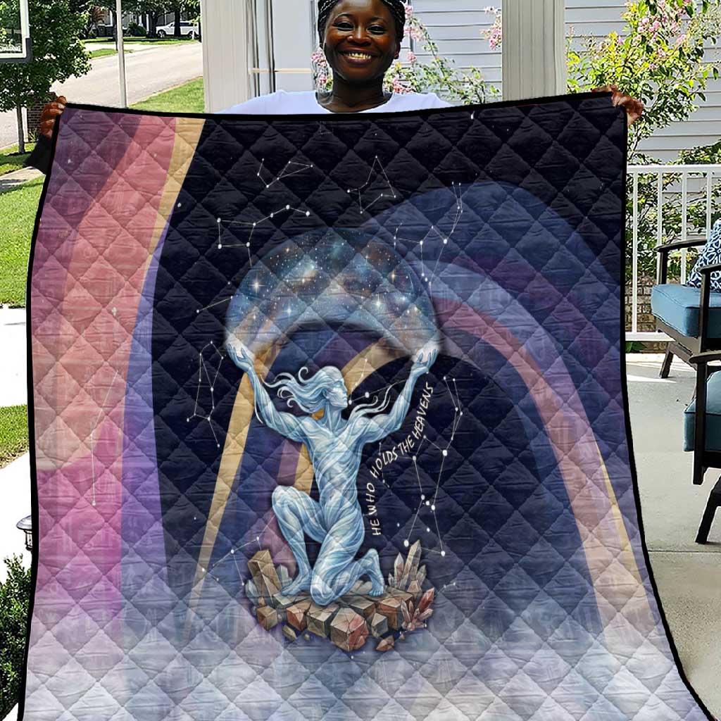 Shu Celestial Constellations Quilt Rainbow Ancient Egyptian Sky Deity Theme