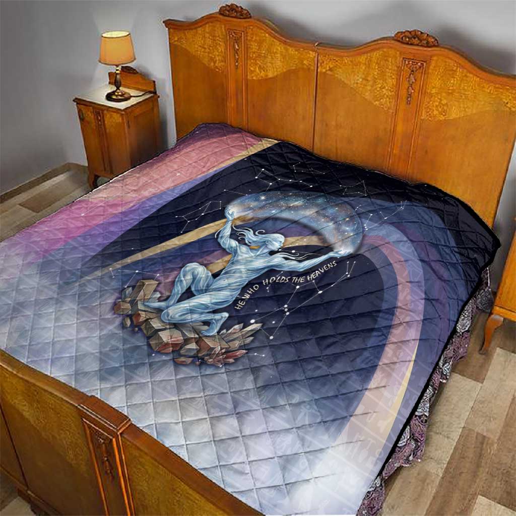 Shu Celestial Constellations Quilt Rainbow Ancient Egyptian Sky Deity Theme