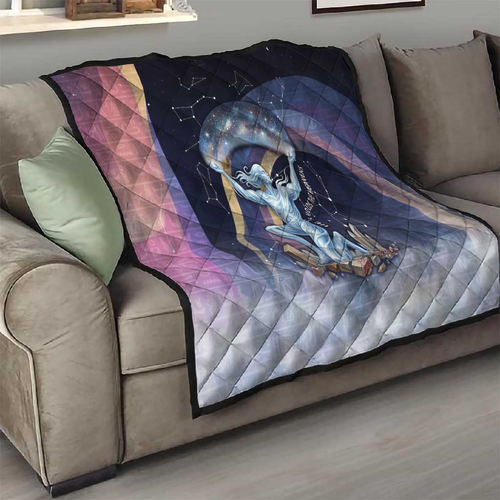 Shu Celestial Constellations Quilt Rainbow Ancient Egyptian Sky Deity Theme