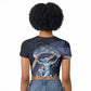 Shu Celestial Constellations Raglan Cropped T shirt Rainbow Ancient Egyptian Sky Deity Theme