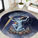 Shu Celestial Constellations Round Carpet Rainbow Ancient Egyptian Sky Deity Theme