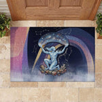 Shu Celestial Constellations Rubber Doormat Rainbow Ancient Egyptian Sky Deity Theme