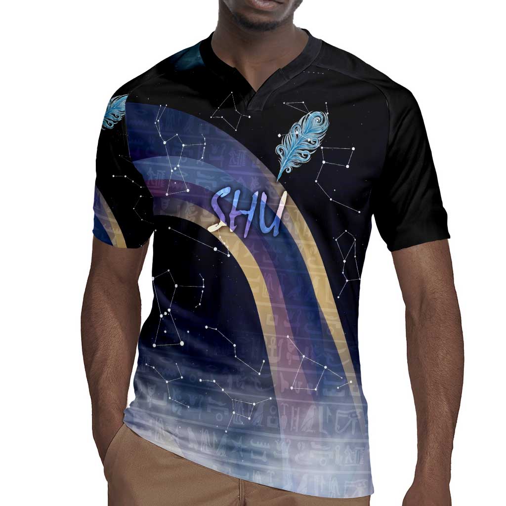 Shu Celestial Constellations Rugby Jersey Rainbow Ancient Egyptian Sky Deity Theme