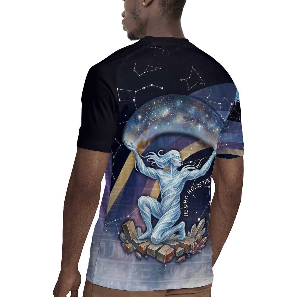 Shu Celestial Constellations Rugby Jersey Rainbow Ancient Egyptian Sky Deity Theme